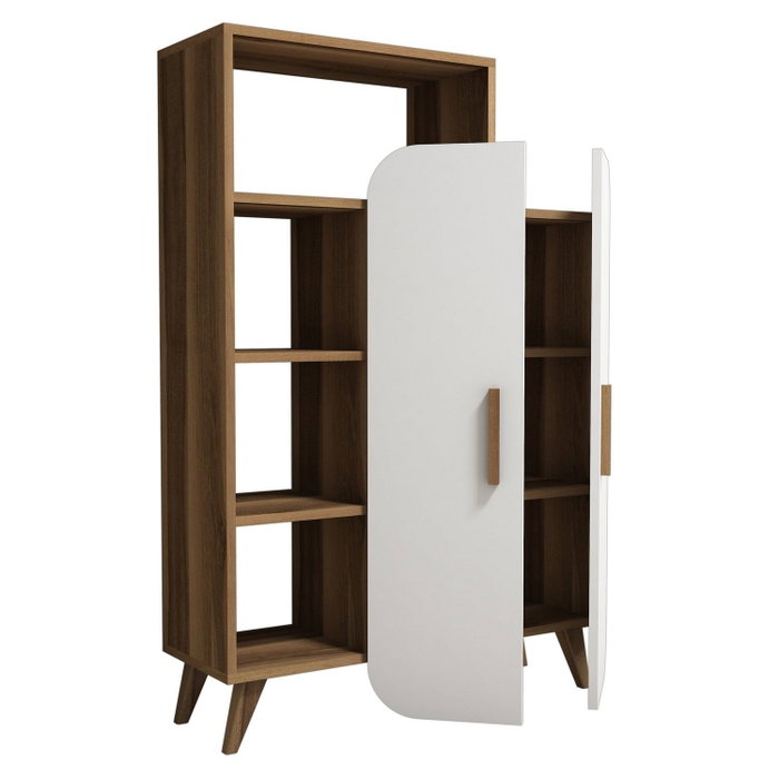 Hanah Home Estantería Nogal y Blanco Hanah Home Estantería Nogal y Blanco